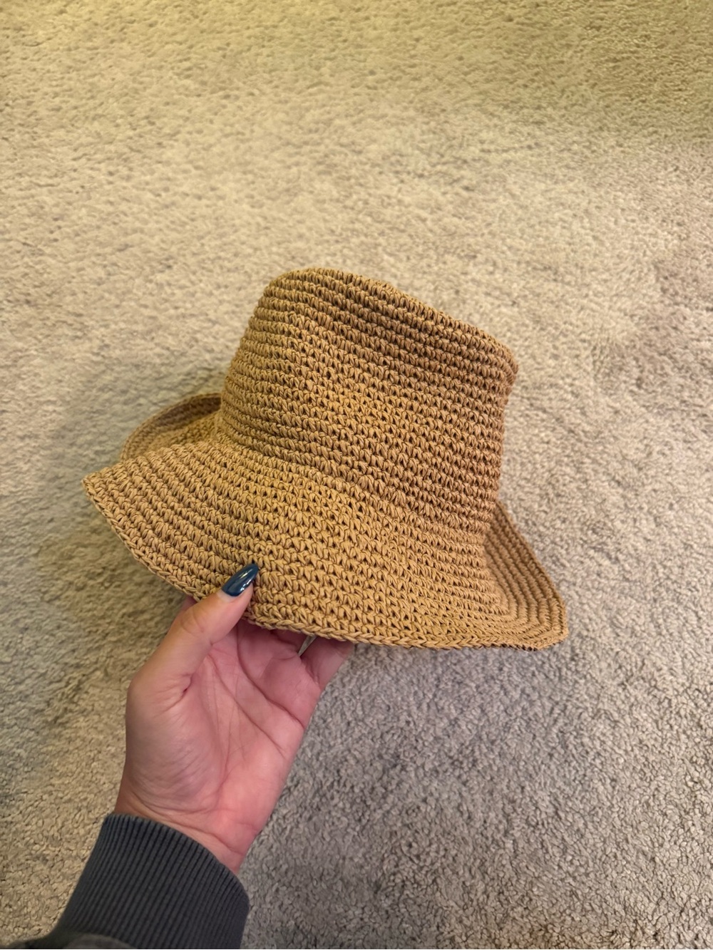 Madewell Woven Straw Bucket Hat in Tan
